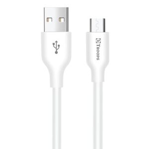 TROOPS TP-2082 Unbreakable Fast Charging Tough Braided Micro USB Data Cable - 1 Meter (White)