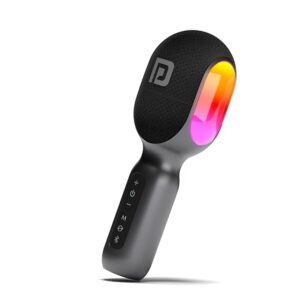 Portronics Dash 2 Wireless Bluetooth Karaoke Mic with 10W Speaker (Grey)