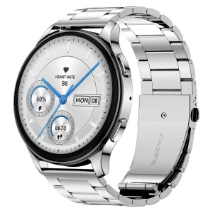 AMAZFIT POP 3R SMART WATCH, 1.43" AMOLED Display, Bluetooth Calling, SpO2, 12-Day Battery Life, AI Voice Assistance, 100 Sports Modes, 24H HR Monitor, Music Control (Metallic Sliver)