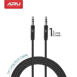 ARU ARX-11 1 METER Aux Cable (Compatible with MOBILE, TABLET, COMPUTER, TV (Black)