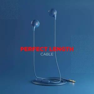 BOAT BASSHEADS 104 in Ear Wired Earphones with Mic (Blue)