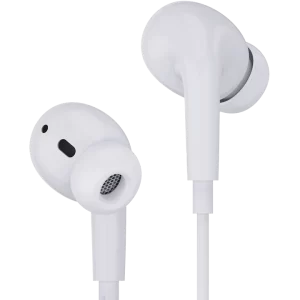 AMBRANE Stringz 74, Wired in Ear Earphones with in-line MIC, 12mm Dynamic Drivers for BoostedBass™, 3.5mm Jack, Multi-Functional Controller (White)