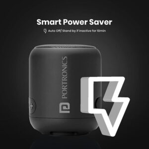 PORTRONICS (POR 1327) SoundDrum 1 10W TWS Portable Bluetooth Speaker, Inbuilt-FM & Type C Charging |BLACK|