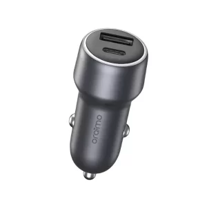ORAIMO Bullet 48 USB A and USB C 48W Fast Charging Compact Safe Car Charger OCC 73D (Dark Chrome)
