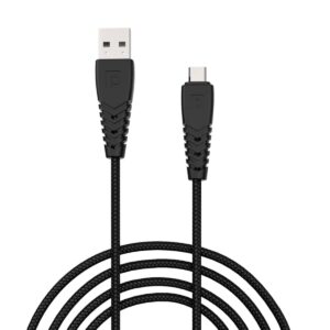 PORTRONICS KONNECT B MICRO USB Cables For Fast Charging & Data Sync 3.0 Amp with PVC Heads, Nylon Braided 1 METER (BLACK)