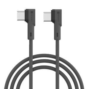 PORTRONICS KONNECT L 60W PD Type C to Type C Mobile Charging Cable, 1.2M, Fast Data Sync, Tangle Resistant, TPE+Nylon Braided (GREY)