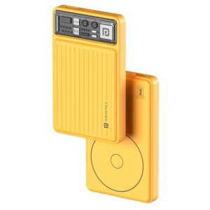 PORTRONICS LUXCELL WIRELESS MINI 10k 10000mAh 15W Magnetic Wireless Fast Charging Smallest Power Bank with 22.5 Wired Output Compatible with iPhone 12 & Above & Other QI Enabled Devices (YELLOW)