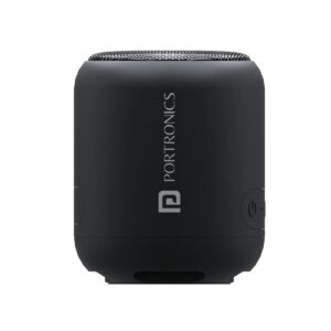 PORTRONICS SOUNDDRUM 1 10W TWS Portable Bluetooth 5.3 Speaker with Powerful Bass, Inbuilt-FM & Type C Charging Cable Included (BLACK)