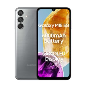 SAMSUNG GALAXY M15 5G (4GB RAM + 128GB STORAGE) 50MP Triple Cam | 6000mAh Battery | MediaTek Dimensity 6100+ | 4 Gen. OS Upgrade & 5 Year Security Update | Super AMOLED Display | Without Charger (STONE GREY)