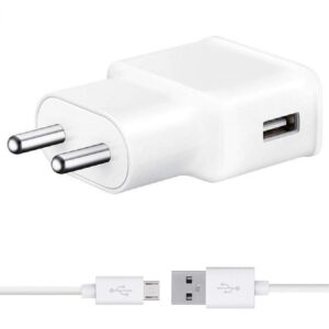 SAMSUNG ADAPTIVE FAST CHARGER Compatible with Samsung MOBILES) with Micro-USB Data Cable 2 A Mobile Charger with Detachable Cable (White, Cable Included)