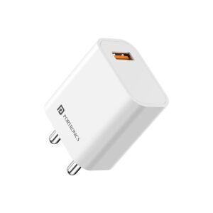 PORTRONICS ADAPTO ONE PLUS 18w 3A Mach USB Fast Charging Adaptor with 1M Type C Charging Cable, Compatible for iPhone 11/Xs/XS Max/XR/X/8/7/6/Plus, iPad Pro/Air 2/Mini 3/Mini 4, Samsung S4/S5 (WHITE)
